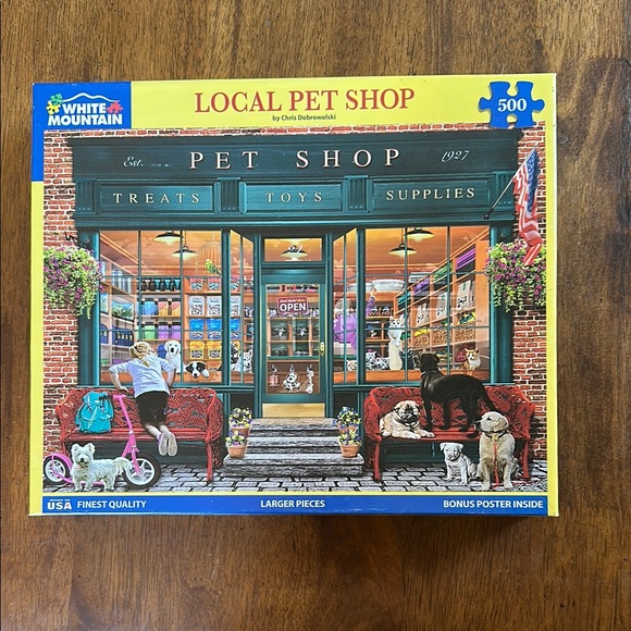 White Mountain Local Pet Shop Puzzle - Colorful Design - Picture 1 of 6